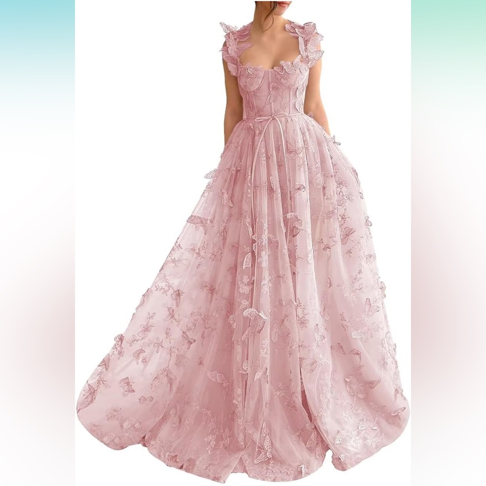 AW NWT A Line Sweetheart Butterfly Tully Dress